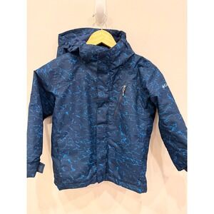 Columbia Kids Waterproof Hooded Jacket Blue Marble Print Size XS (5)
